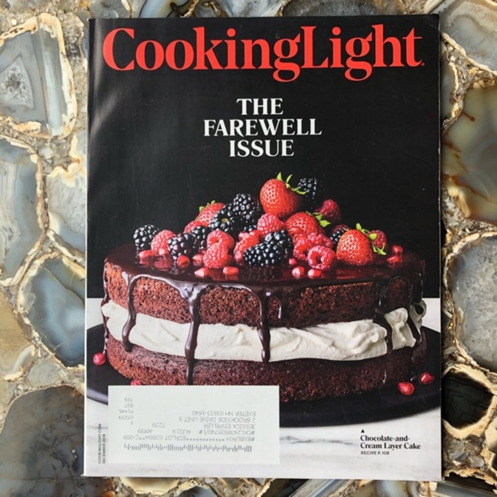 4️⃣/$12 December 2018 Cooking Light Magazine